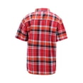thumbnail image 2 of Men’s Short Sleeve Cowboy Button Down Casual Plaid Pattern Western Dress Shirt (8AS186-RedBlack, L), 2 of 3