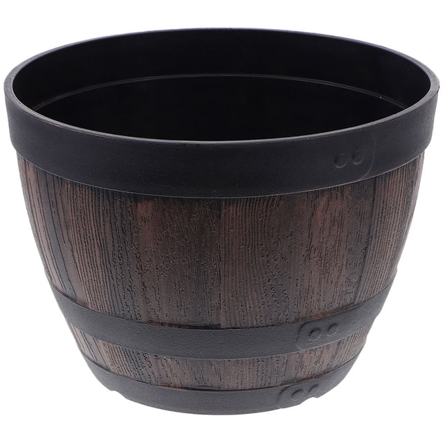 Minkissy Indoor Flower Pots Flower Pot Light Brown Plastic 1Set for Home Furnishing