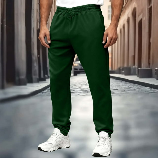 Pisexur Pantalon de Survêtement pour Hommes Mode Taille Élastique Croisée Pantalon de Survêtement pour Hommes Classique Décontracté Joggers pour Hommes Confortable Léger Bas Resserré Pantalon pour Hommes P-2TG Vert
