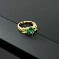 thumbnail image 5 of Gem Stone King 18K Yellow Gold Plated Silver Green Simulated Emerald and Green Peridot Ring for Women (3.65 Cttw, Gemstone Birthstone, Size 8), 5 of 5