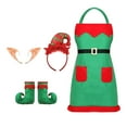 thumbnail image 2 of Delantal navideño de Papá Noel jinwen Disfraz con bolsillos y gorro, 2 of 8