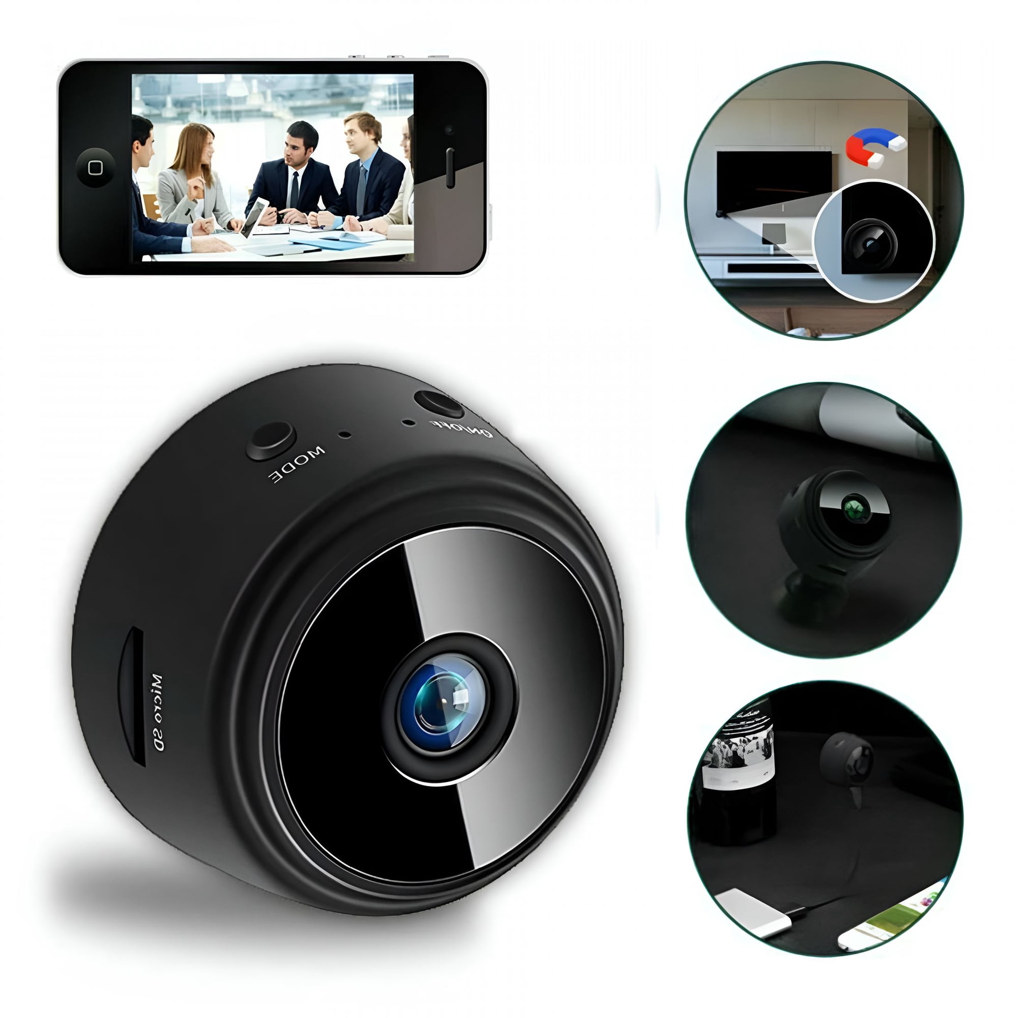 GJX 1080P Mini Security Camera,Smart Camera for Surveillance,Household Mini Cameras,Pet Camera for Room Baby Dog (Black)