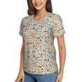 thumbnail image 2 of Vsdgher Famous Places Women Shirts V Neck Short Sleeve Tops T-Shirt Basic Tees, S to 3XLLarge, 2 of 5