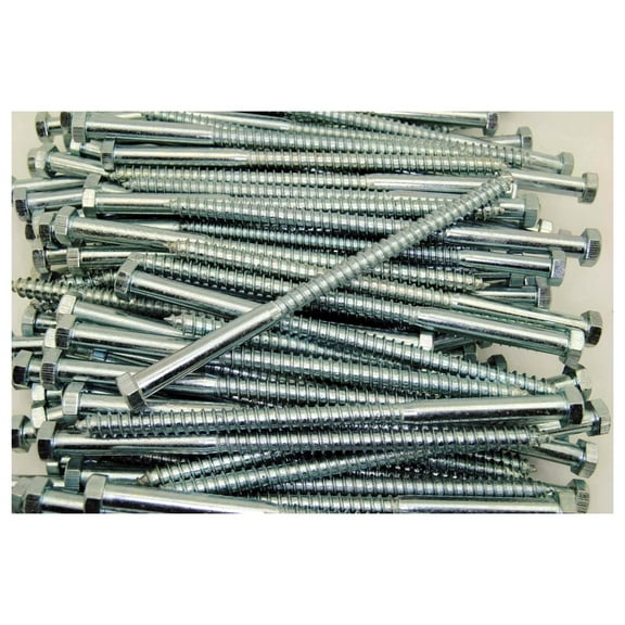 (50) Hex Head 3/8 x 7 Lag Bolts Zinc Plate Wood Screws