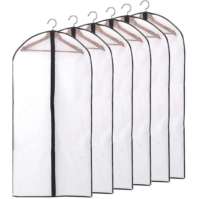 Paquete de 12 portatrajes para traje largo, 60 x 120/100 cm con borde transparente, portatrajes Hy