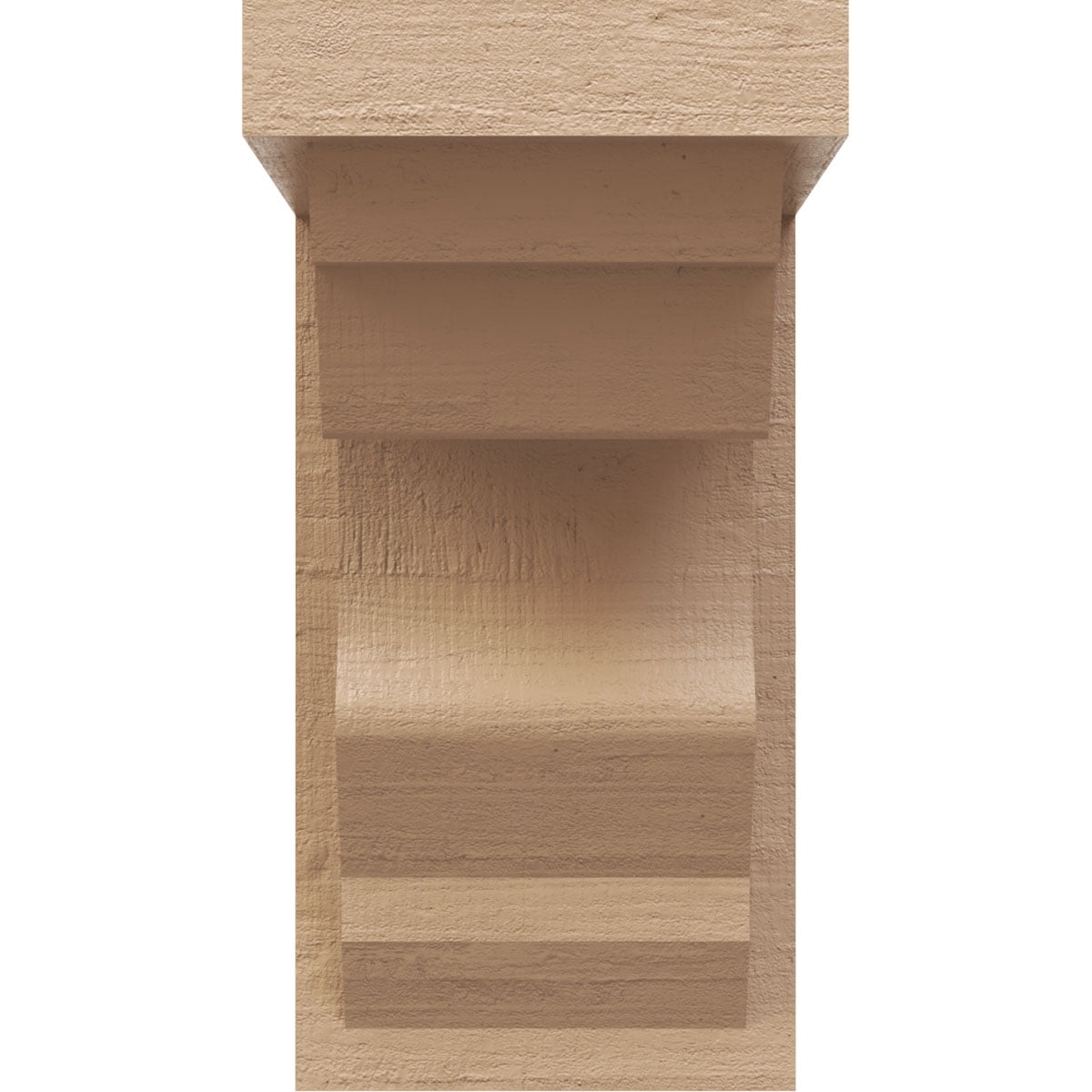 5"W x 5"D x 10"H Wide Sheridan Rough Cedar Woodgrain TimberThane Corbel, Primed Tan