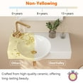 thumbnail image 6 of 30 in. Left Side White Ceramic Novelty Wall-Mount Sink Wall Hung Rectangular Bathroom Vessel Sink, Single Faucet Hole, 6 of 11