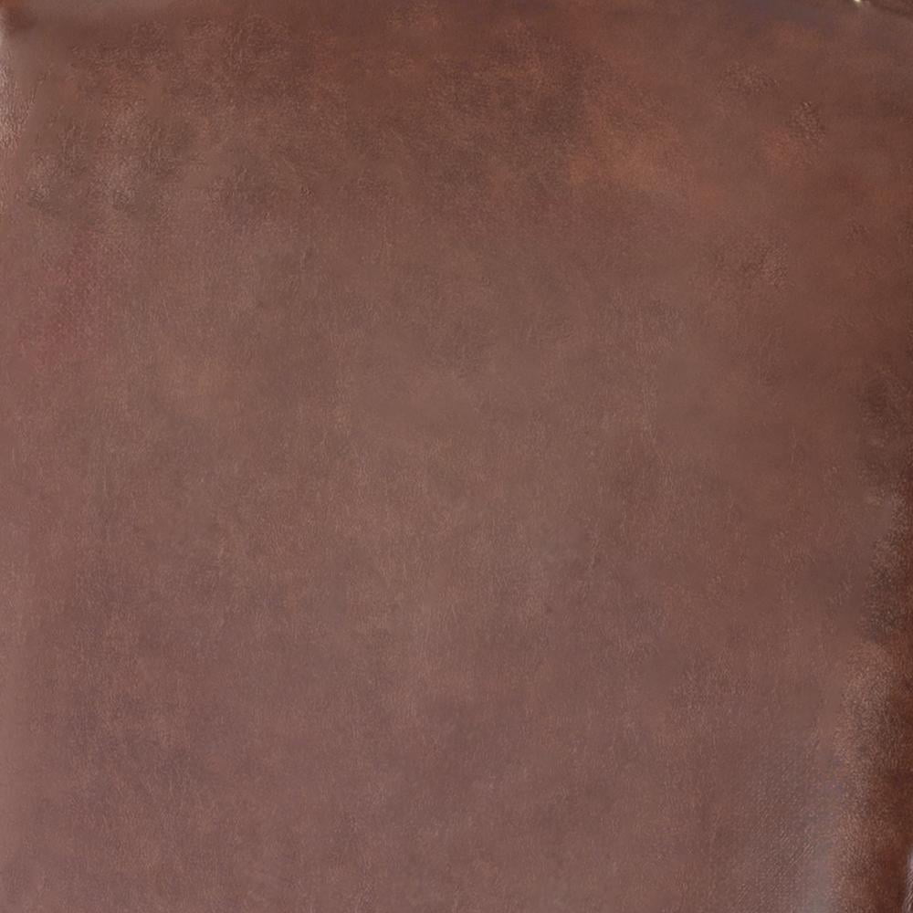 Snugway Modern Faux Leather Dining Chairs, Reddish Brown with Nailhead Trim, Set of 2