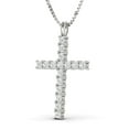 thumbnail image 2 of 1/4 Carat TW Natural Diamond Cross Pendant Necklace in 10k White Gold (G-H Color, I1 Clarity), 2 of 4