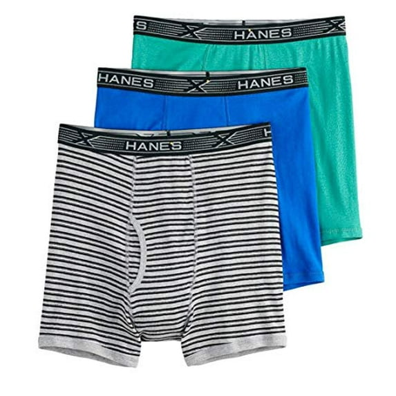 Hanes K312HUBX3F-3 ULTI 3-PK Boxer Brief ASST 3XL-Big Blue/Green