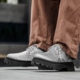 thumbnail image 6 of HomeDM Men's Platform Dress Shoes Round Toe Lace-Up Slip-On Low Chunky Heels Casual Work Loafers, Silver Size 10, 6 of 9