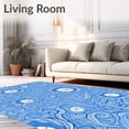 thumbnail image 2 of ODIKA 3'x5' Machine Washable Non-Slip Area Rug, Seaside Treasures with Nautical Rope and Shell Motifs High Traffic Rug, Blue, 707780, 2 of 7