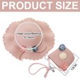 thumbnail image 2 of Sombrero de protección solar para niños de 52 a 54 cm de circunferencia, sombrero de playa de verano, sombrero de paja ondulado, sombrero de sol con flores y conjunto de bolsa de paja, rosa, 2 of 5