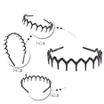 thumbnail image 2 of Set of 2 Black Plastic Sharks Tooth Hair Comb Headband, 2 of 4