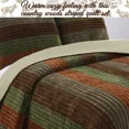 thumbnail image 6 of Cozy Line Home Fashions Cozy Line Rhett Brown Green Stripe Reversible Quilt Bedding Set King, 6 of 7