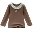 thumbnail image 2 of Toddler Grils Long Sleeve Solid Cotton T-Shirt Crewneck Tops for 2-7 Years Old, 2 of 6