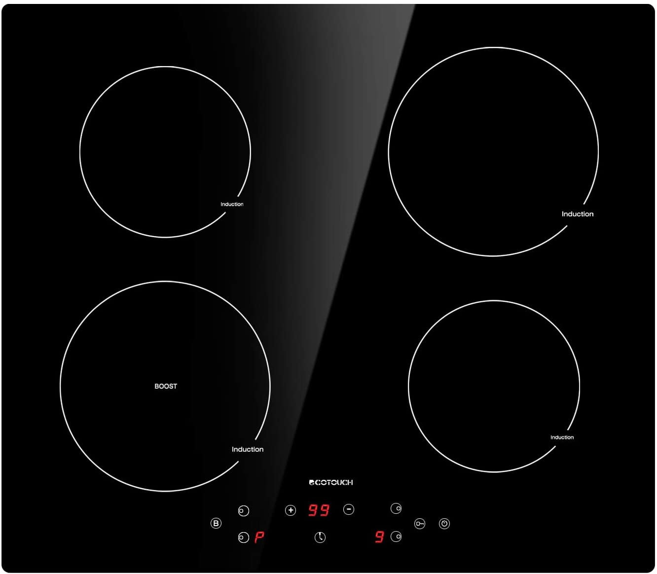 Induction Cooktop 4 Burner ECOTOUCH Electric Cooktop Builtin Induction Cooker 24 inch