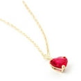 thumbnail image 4 of Galaxy Gold 14K Solid Gold 1.45 Carat Natural Ruby Heart-Shaped Necklace for Women - Yellow Gold Fine Jewelry, 4 of 6