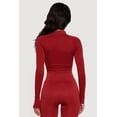 thumbnail image 4 of Women's Ribbed Cropped Zip Front Active Jacket, 4 of 4