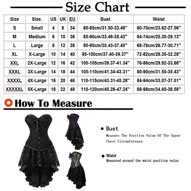 Steampunk Corset Dress Women Gothic Corset Top Bustier Lingerie Irregular  Skirt Plus Size Burlesque Halloween Pirate Costume-i