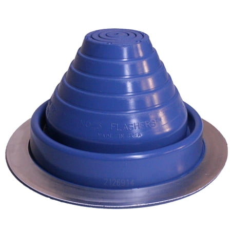 Flashers #3 Blue EPDM Flexible Roof Jack Pipe Boot Metal Roofing Pipe Flashing (Pipe OD 1/4 to 5 )
