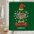 thumbnail image 3 of Christmas Gnome Shower Curtain Funny Xmas Elf Snowflake Winter Holiday Festival Teens Red Green Bathroom Decor Curtain with Hooks,70" Wx70 H, 3 of 6