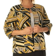 KASPER $89 Womens New 1268 Yellow Printed Suit Jacket 14 Petites B+B