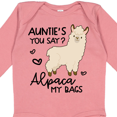 thumbnail image 4 of Inktastic Auntie's You Say Alpaca My Bags Boys or Girls Long Sleeve Baby Bodysuit, 4 of 5