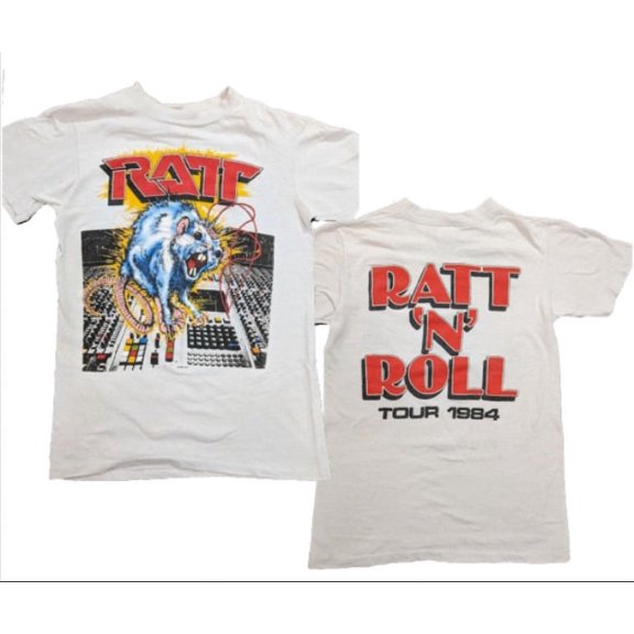 vintage ratt t-shirt retro music tour 1984 graphic tee white gift fans