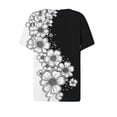 thumbnail image 5 of Olyvenn Womens Short Sleeve Tops 2026 Trendy Summer T Shirt Casual V Neck Pullover Button Printed Blouse Plus Size Tees Black S, 5 of 7