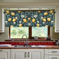 thumbnail image 3 of Yayeee Kitchen Curtains Tier Set of 2 Light Filtering 57"x24" Over Sink Window Panels, Blue Floral Lemons, 3 of 7