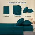 thumbnail image 4 of Split Queen Sheets Sets for Adjustable Bed Cotton, Luxury Sheets 100% Egyptian Cotton - 500 TC - Designed for Split Bed, Fit- ( 22-24" Inch Deep Pockets ) ( Split-Queen ) Teal Solid, 4 of 5