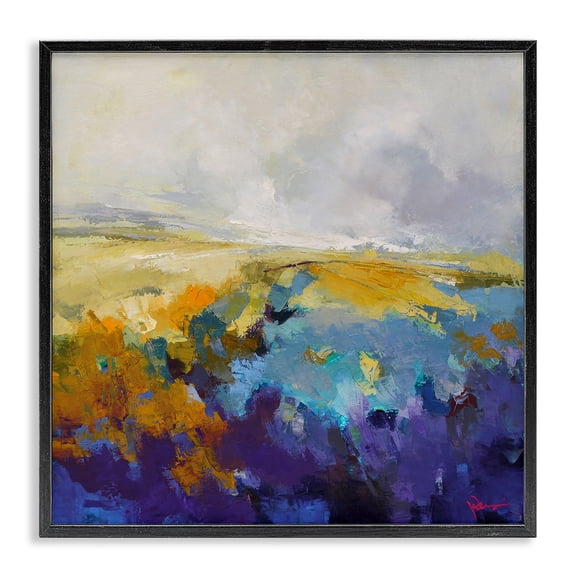 Stupell Industries Contemporary Expressive Country Field Black Framed Giclee Art, 12 x 12, by Patrick Dennis