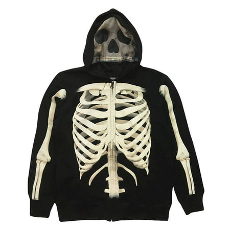 Extreme Concepts Little Boys Black Skeleton Graphic Halloween Hoodie