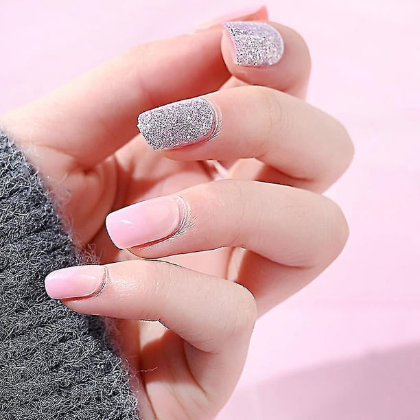30 Uds. Parche para uñas con diamantes de imitación, estilo dulce, extraíble, párrafo corto, moda