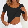 thumbnail image 7 of QGJZVUNL Womens Summer Tank Tops with Built In Bras Casual Short Sleeve Ribbed Knit Shirts Size L, 7 of 7