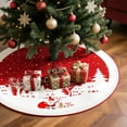 thumbnail image 2 of Christmas Tree Skirt 48 Inches Red Xmas Soft Cover Mat Decor Retro Xmas Tree Skirt for New Year Holiday Ornaments Indoor Outdoor Decorations (Merry Chrismas), 2 of 6