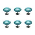 thumbnail image 1 of Perillas Vintage Cerámica Manija De Cajón Armario Ropero Armario Escritorio Aparador Círculo Dorado + Azul 6 pcs, 1 of 8