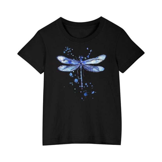Économies d'Été! SROBPTY T-Shirts à Manches Courtes pour Tout-Petits, T-Shirt Imprimé pour Garçons Tout-Petits Mode Col Rond Imprimé Manches Courtes Noir, 9 Ans