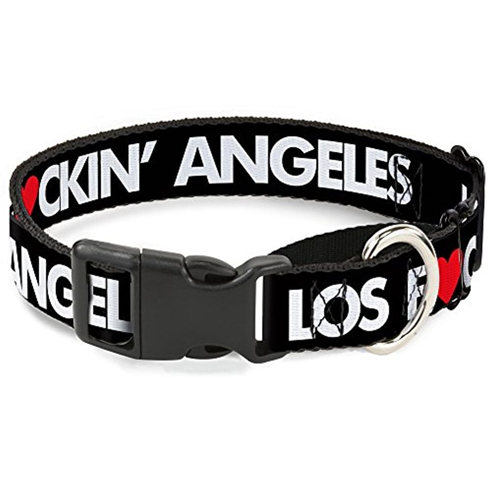 buckle-down mgc-w31268-l los f-ckin' angeles heart black white red martingale dog collar