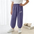 thumbnail image 2 of Rvasteizo Boys Girls Solid Pants Mid High Waist Cuffed Ankle Loose Breathable Kids Long Pants for 5-16 Years, 2 of 5