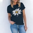 thumbnail image 3 of NAMTYQX Women's Summer Tops Cool Loose Plus Size Graphic Casual Scoop Neck Lightweight mit Muster Short Sleeve Hawaiian Shirts for Women Navy Size L, 3 of 4