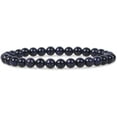 thumbnail image 1 of Synthetic Blue Goldstone 6mm Round Beads Stretch Bracelet 6.5" Unisex, 1 of 2