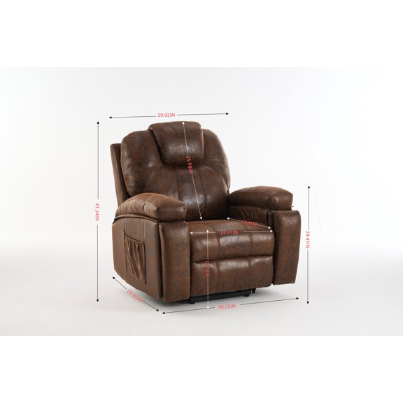 Power Lift Recliner Chair with Massage  Elderly, Overstuffed Wide Recliners, Heavy Duty and Safety Motion Reclining Mechanism