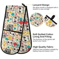 thumbnail image 4 of Dailycode Double Sided Oven Mitt with Loop Heat Resistant Kitchen Long Potholders 7" x 35" Cartoon Cat Face and Dots, 4 of 6
