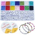 thumbnail image 2 of Haobase Craft Beads Kit, 4300pcs 3mm Glass Seed Beads and 700pcs Letter Beads for Friendship Bracelets Jewelry Making Necklaces and Key Chains with 2 Rolls of Crystal Line, 2 of 2