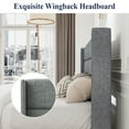 thumbnail image 5 of Allewie Full Size Lift Up Platform Storage Bed Frame with Channel Wingback Headboard, Grey Blue, 5 of 10