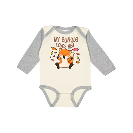 

Inktastic My Guncle Loves Me!- cute baby fox Gift Baby Boy or Baby Girl Long Sleeve Bodysuit