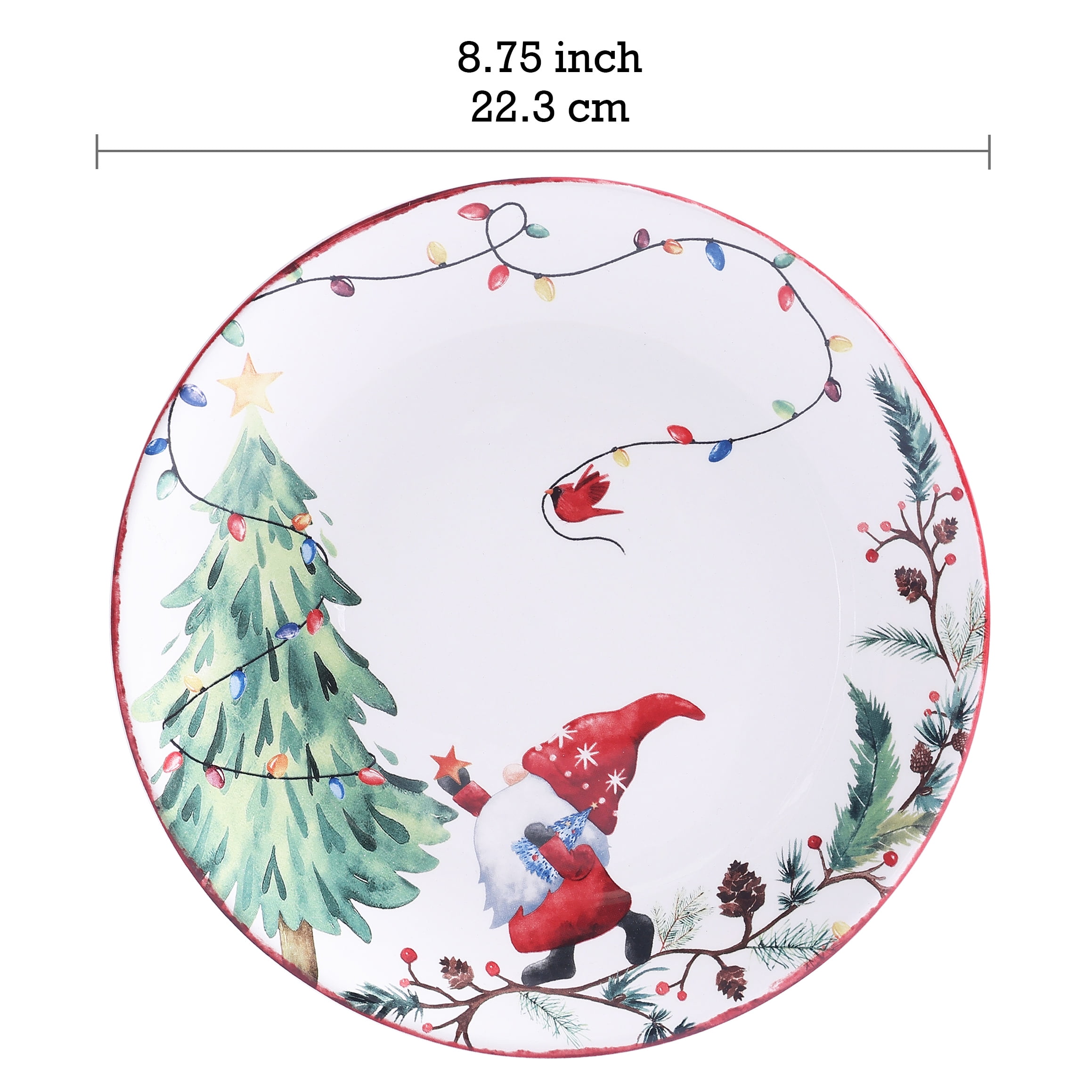 Bico Ceramic Red & Blue Christmas Gnome 15oz Mugs Set, Handpainted, Microwave & Dishwasher Safe, Size: 2 Unit 5.5*3.7 inch (15 oz), Multicolor