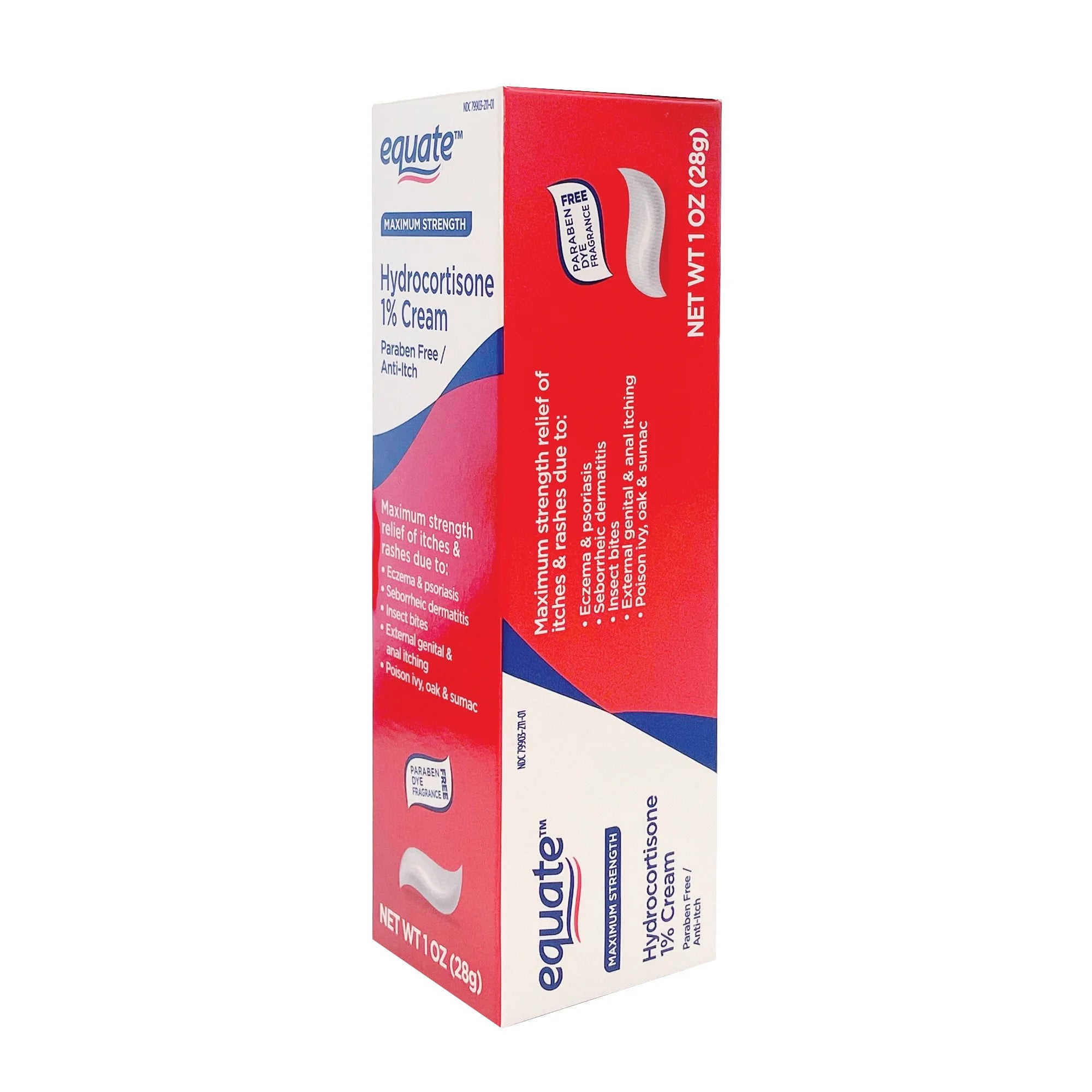(3 pack) Equate Maximum Strength Anti Itch Hydrocortisone Cream, Paraben Free, 1 oz